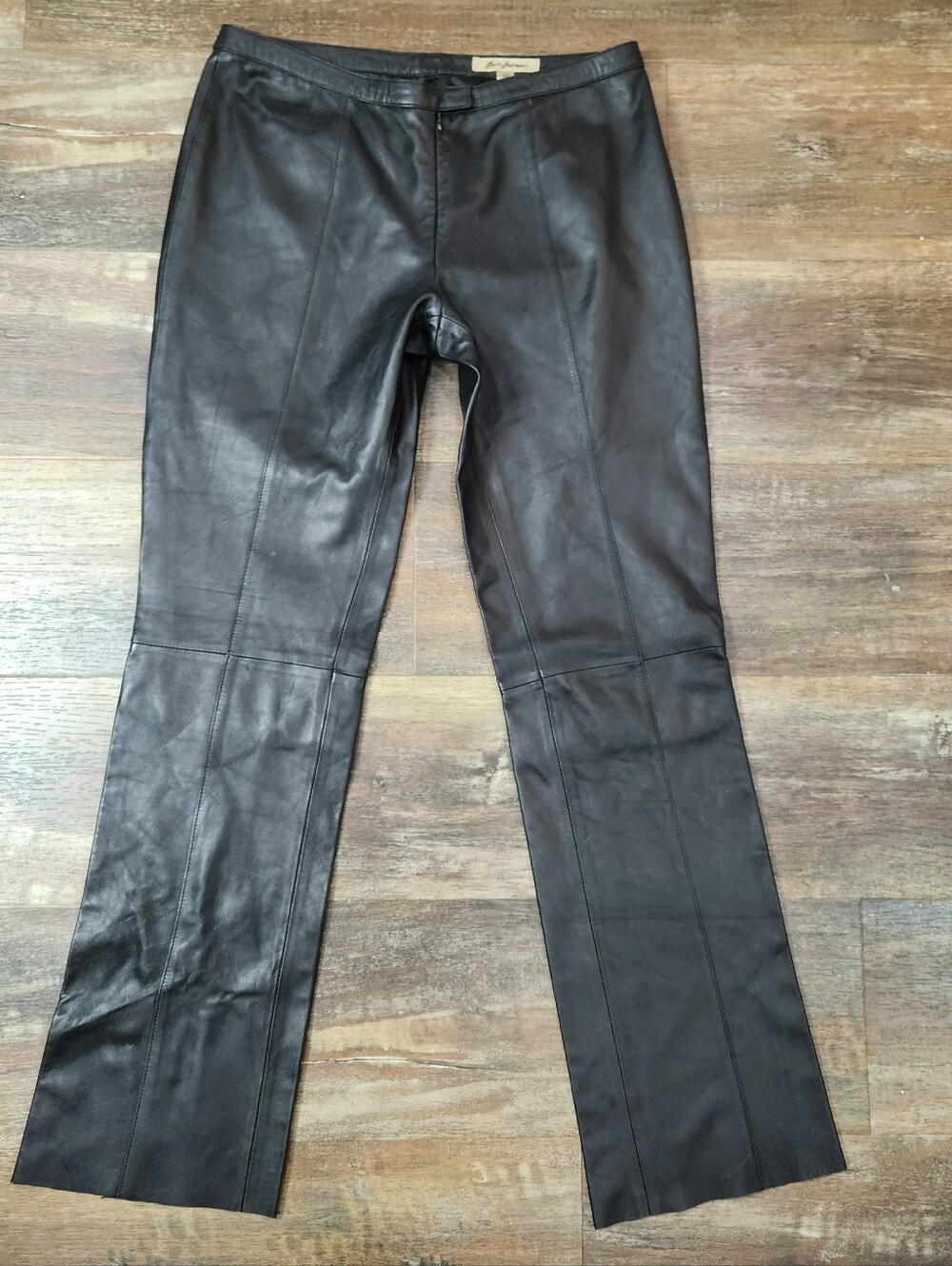 Rem Garson Black Leather Flare Pants Womens Size 10 Vintage
